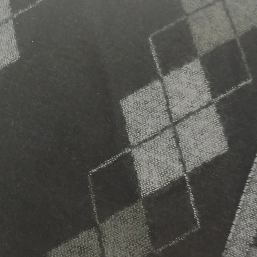Cashmyarn by Berkshire, Black and Gray Argyle Scarf, 62